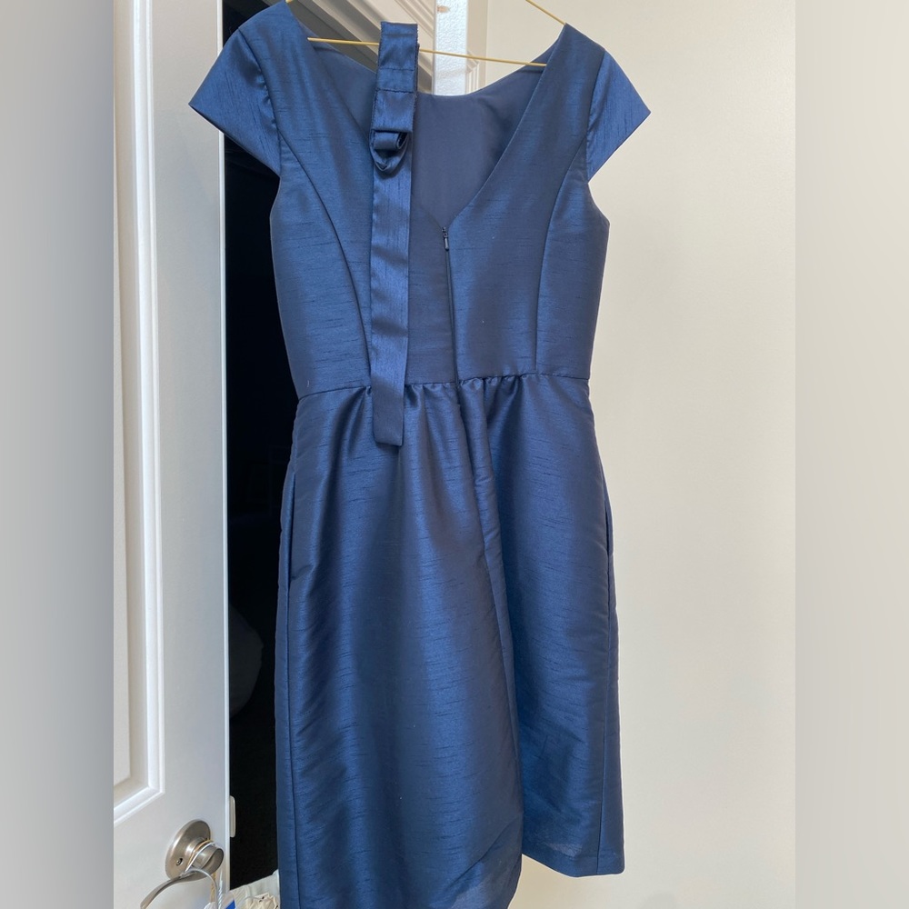 Alfred Sung Satin Navy Dress - Picture 2 of 8